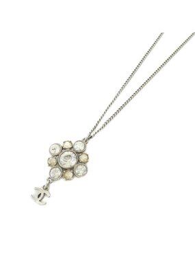 Chanel Necklace Silver Crystal